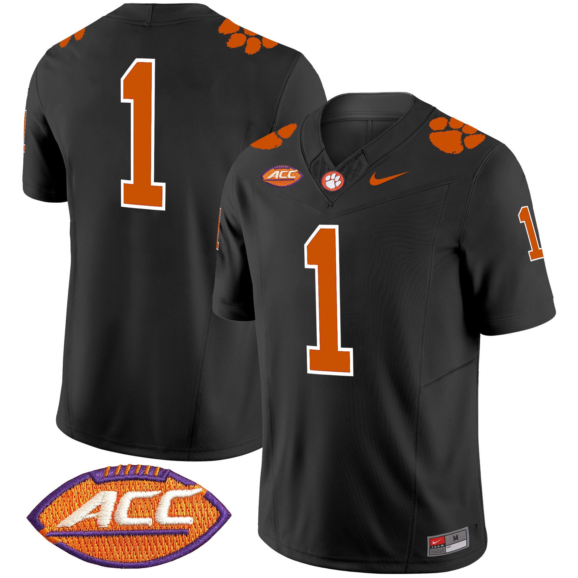Men Clemson Tigers #1 No Name Black 2024 Nike Vapor Limited NCAA Jersey style 1->indianapolis colts->NFL Jersey